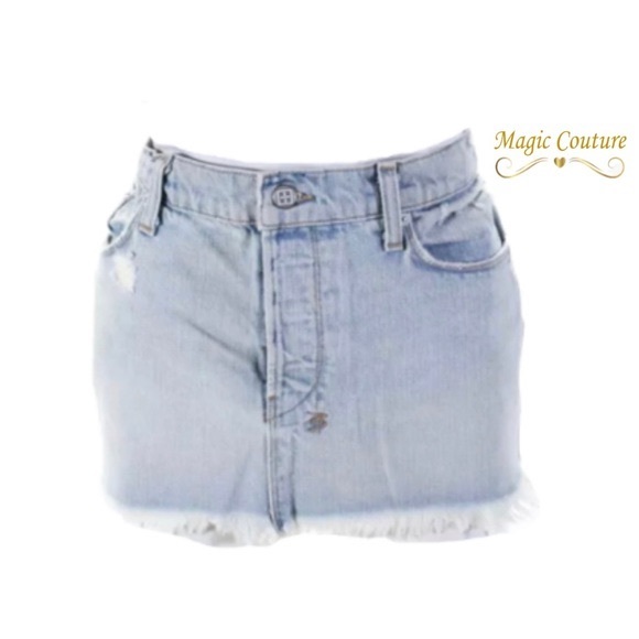 ❌SOLD❌NWT Ksubi Button Fly Frayed Hem Light Blue Denim Mini Skirt💙💙💙 - Picture 2 of 14